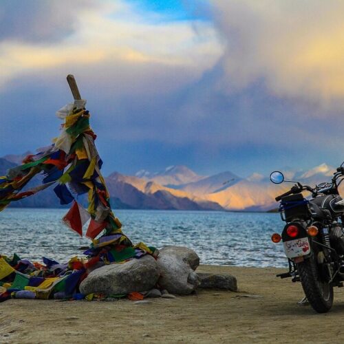 ladakh, pangong lake, lagoon, leh, india, motorcycle, nature, himalayan, pangong tso, sunset